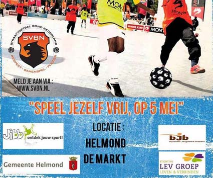 5 mei straatvoetbal in Helmond